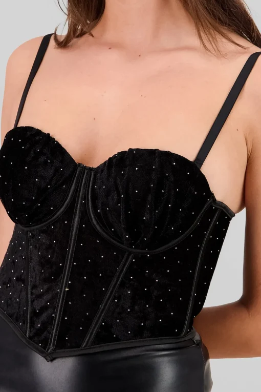 Corset terciopelo brillos