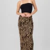 Falda midi estampado leopardo
