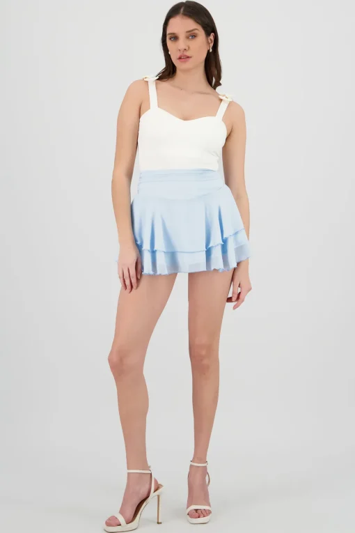 Falda mini chiffon doble olan Hypsters