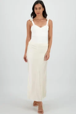 Falda satin midi