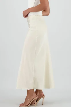 Falda satin midi