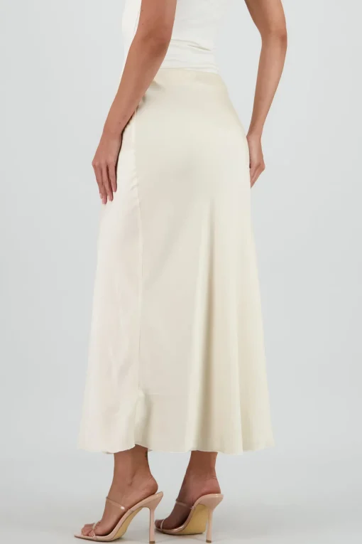 Falda satin midi