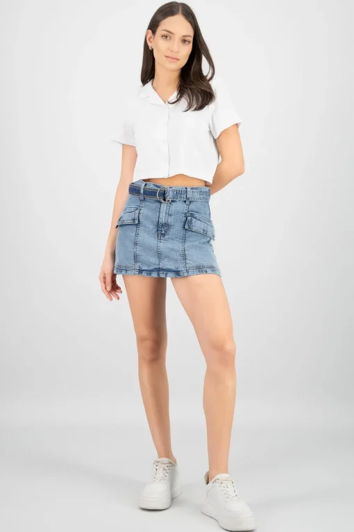 Falda short cinto 2 bolsas