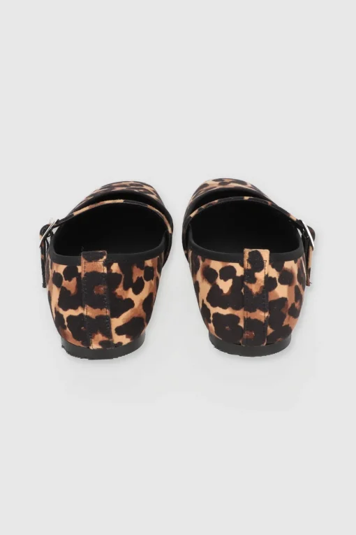 Flat mary jane leopardo