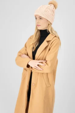 Gorro tejido trenzado pompón