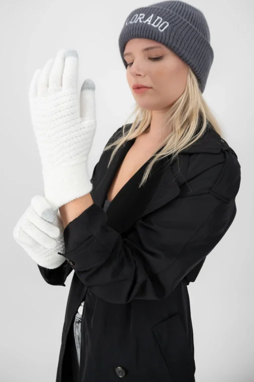 Guantes tejido waffle bicolor
