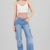Jeans cargo 3 bolsas asimetrico