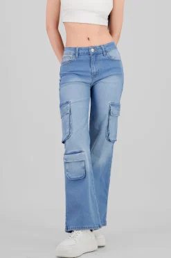 Jeans cargo 3 bolsas asimetrico
