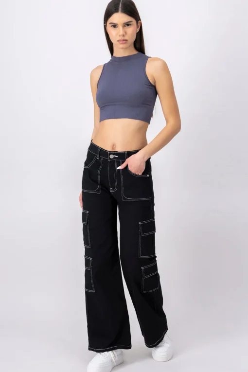 Jeans Straight 4 Bolsillos Laterales