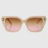 Lente cuadrado cateye con detalle metalico