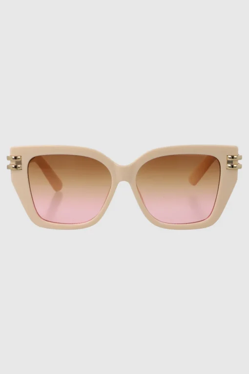 Lente cuadrado cateye con detalle metalico