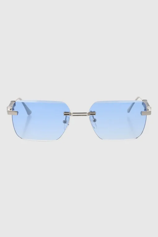 Lentes rectangulo rimless metal