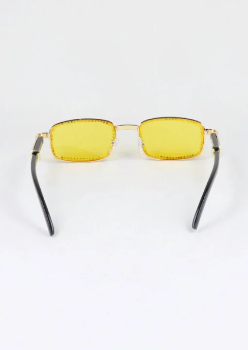 Lentes sol cuadrados brillos incrustados