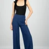 Pantalón Wide Leg Cintura Alta Costuras