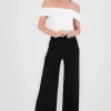 Pantalón Wide Leg Cintura Alta Costuras
