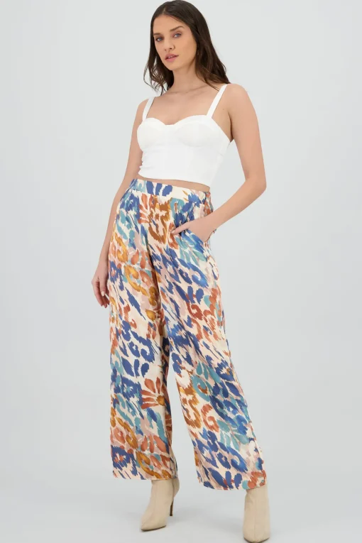 Pantalon amplio det satinado
