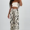 Pantalon amplio jareta estampado