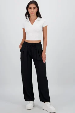 Pantalon fluido liso