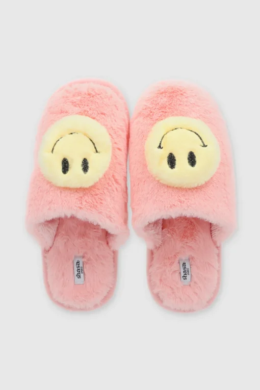 Pantuflas carita feliz fluffy