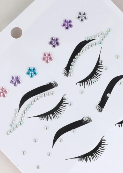 Plantilla brillos faciales flores cateye