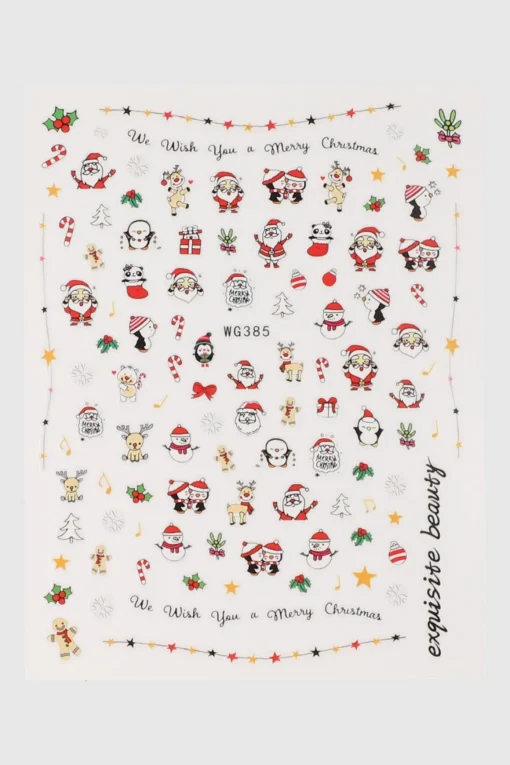 Plantilla sticker uñas navidad