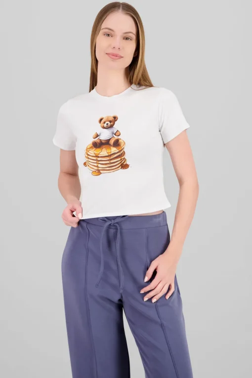 Playera corta estampado oso