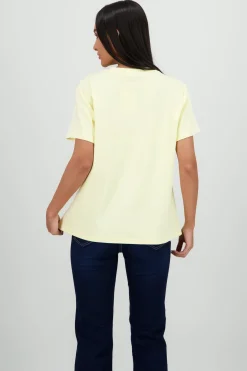 Playera manga corta oversize estampado naranjas