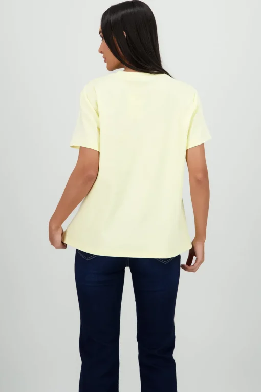 Playera manga corta oversize estampado naranjas