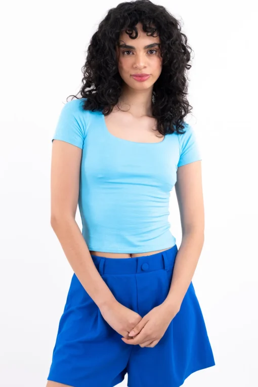 Playera tejido doble manga corta