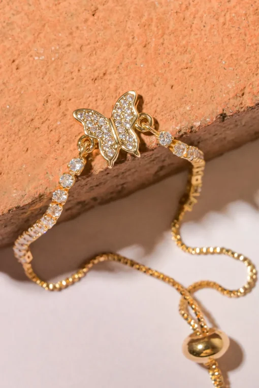 Pulsera mariposa brillos