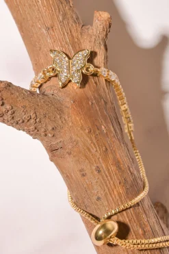Pulsera mariposa brillos