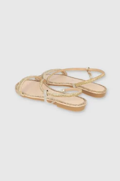 Sandalia Brillos Diagonal Borde