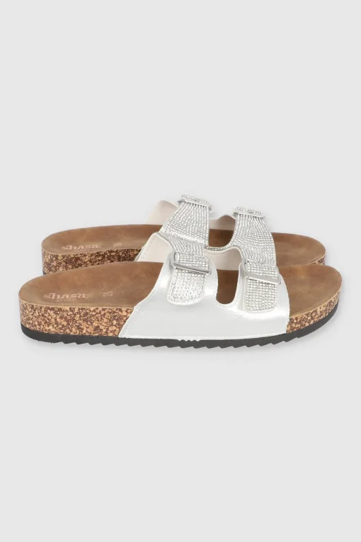 SANDALIA DOS HEBILLAS MED BRILLOS