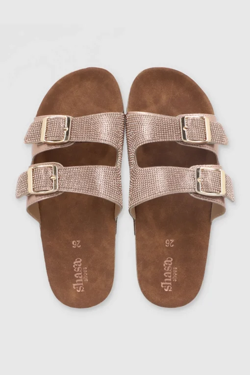 SANDALIA DOS HEBILLAS MED BRILLOS