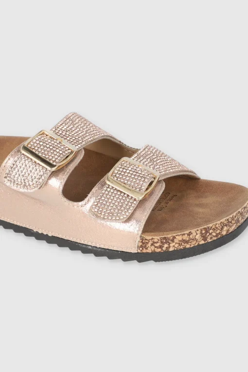 SANDALIA DOS HEBILLAS MED BRILLOS