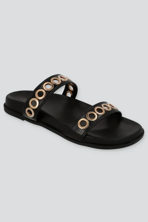 Sandalia dos tiras eyelets grandes