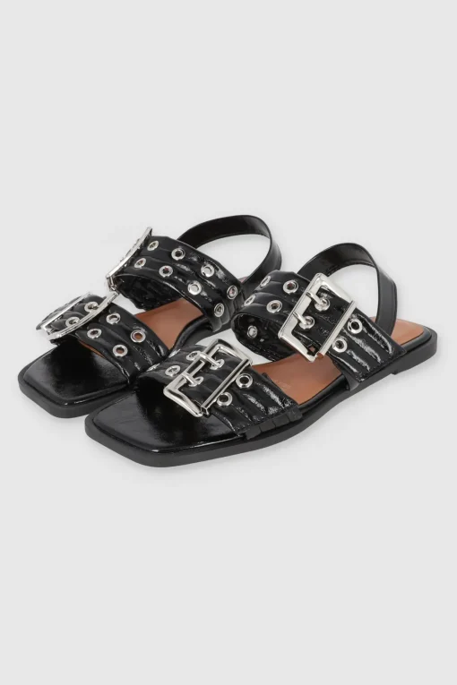 Sandalia hebilla doble eyelets slingback