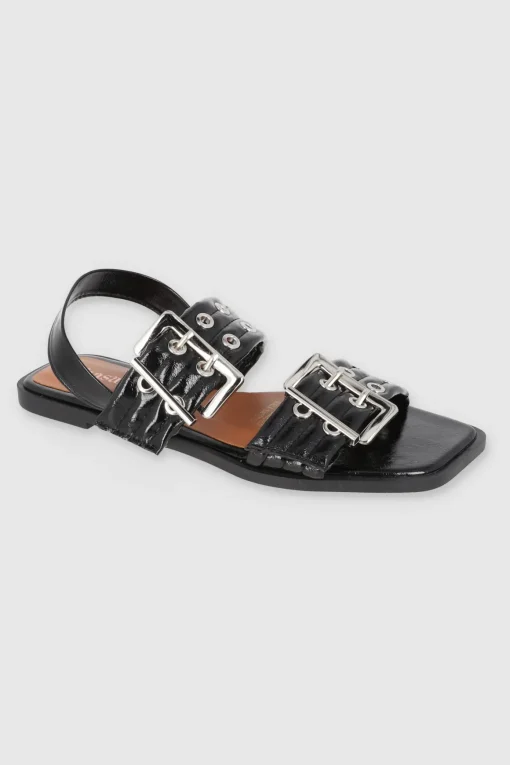 Sandalia hebilla doble eyelets slingback