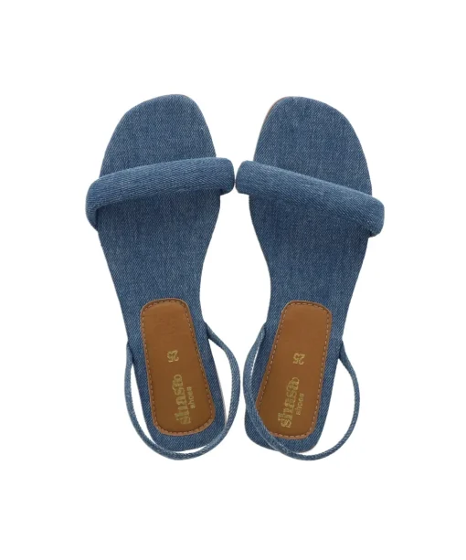 Sandalia pala denim tira tobillo