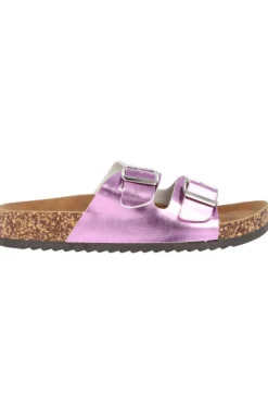 Sandalias doble hebilla metálica