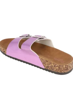 Sandalias doble hebilla metálica