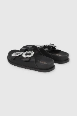 Sandalias Doble Hebilla Piedras Brillosas