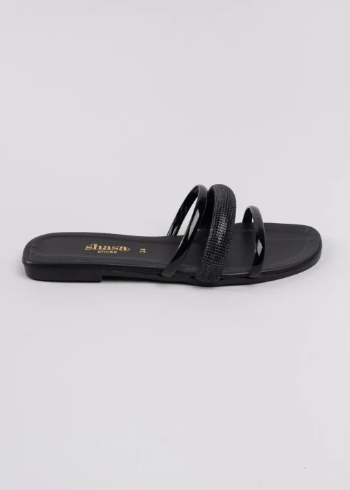 Sandalias triple tira brillos