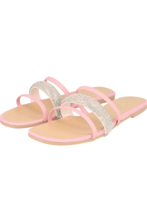Sandalias triple tira brillos