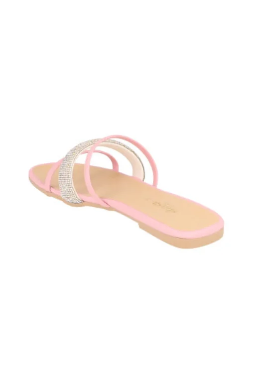 Sandalias triple tira brillos