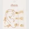 Set 10 earcuff hojas corazón