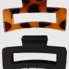 Set 2 Pinzas Rectangular Carey