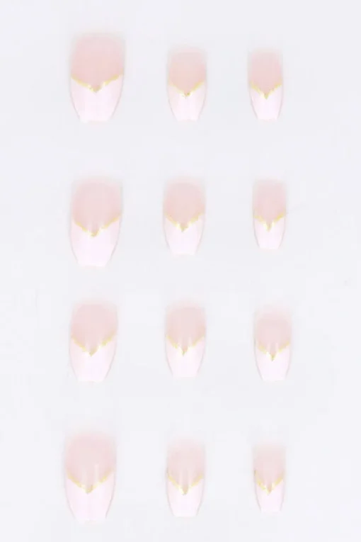Set 12 uñas postizas french brillo