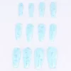 Set 12 Uñas Postizas Largas Manchas