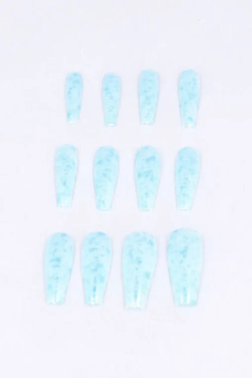 Set 12 Uñas Postizas Largas Manchas